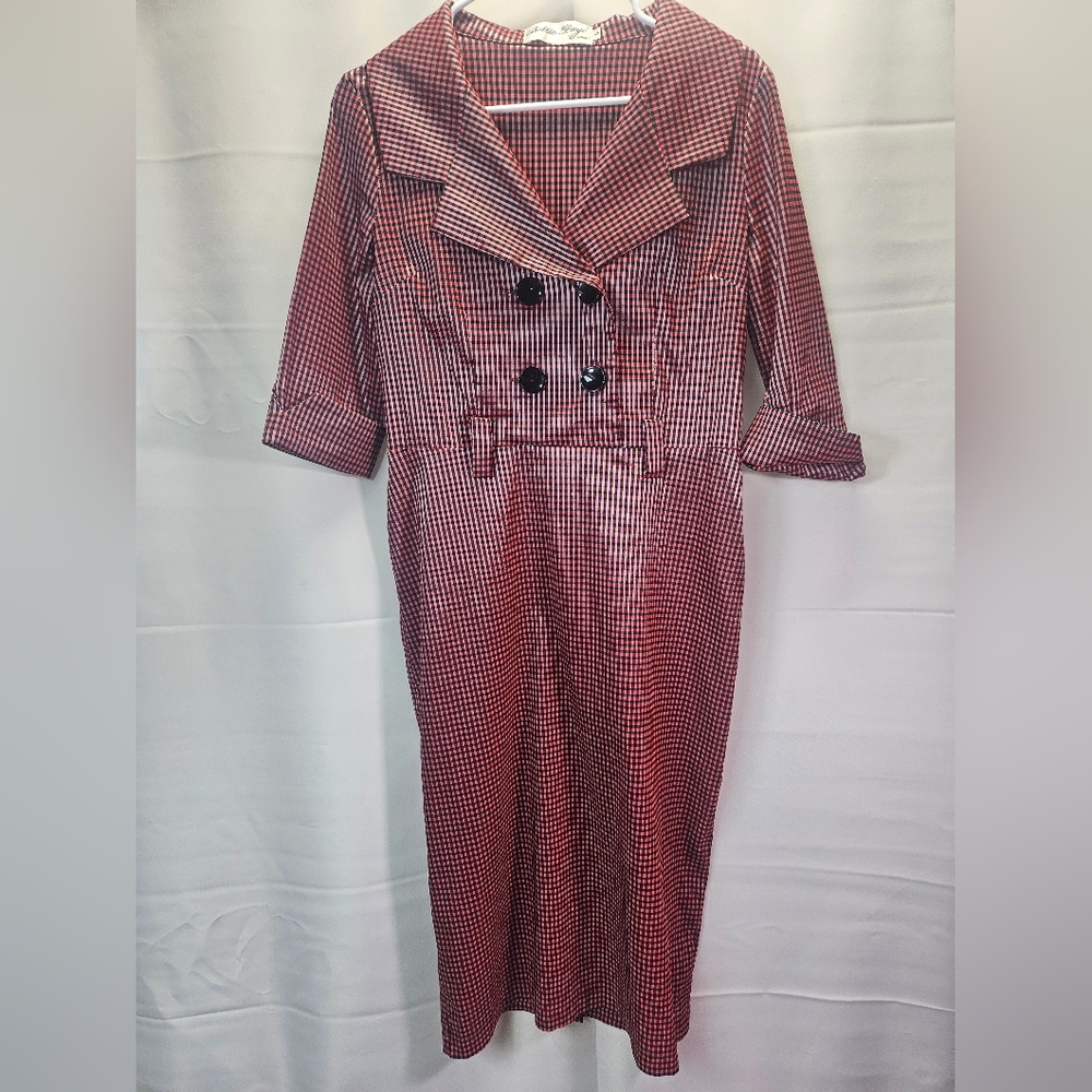 Betty Page Red and Black Checkered "Pin Up" Dress